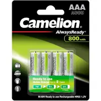 Camelion NiMH AAA 1.2V-800mAh (4/kaart) 'ALWAYSREADY'