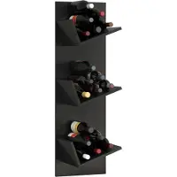 Hioshop Lansi wandkast wandhangend met 3 schuine planken zwart.