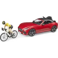 BRUDER Roadster met racefiets en fietser