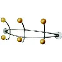 Alco Wandgarderobe - zilver - metaal 3 dubbele haken