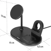 Hama 3-in-1 Draadloze Laadstation Met Magsafe 15 W Zwart (187272)