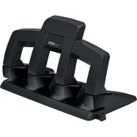 Rapid Supreme Press Less 4-gaats Perforator SP34 - Perforeeert Tot 30 Vel - Voor Mappen En Ringbanden - Zwart/Grijs