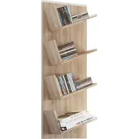 Hioshop Lansi wandkast Wandbevestiging met 4 schuine plankenSonoma eiken decor.