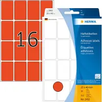 Herma Etiket 2452 25x40mm rood 512 stuks - 3 stuks