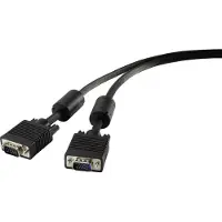 Renkforce VGA-aansluitkabel, VGA 15-polige stekker, VGA 15-polige stekker, 1,80 meter, zwart, modelnummer RF-4212498, VGA-kabel met ferrietkern