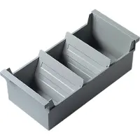 Helit Karteitrog A6 quer, lichtgrau, unbestückt einhängbar in Hängeregistraturgestelle, stapelbar, für ca.