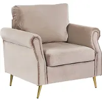 Beliani VIETAS - Fauteuil - Beige - Fluweel