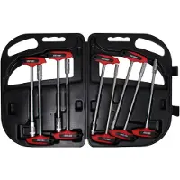 Kraftmann Schroevendraaiers, Steeksleutelset met T-handvat SW 6 - 14 mm 9 st. (Zeshoekig)