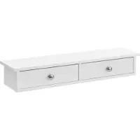 En.casa Wandplank met 2 lades zwevend MDF 60x15x10 cm wit