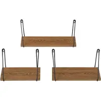En.casa Wandrek Randers set van 3 zwart en houtkleurig