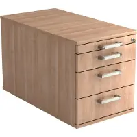 Hjh OFFICE PRO SIGNA TC30 CE - Rolcontainer Hout Walnoot met 3 lades Chrome metaal handgreep