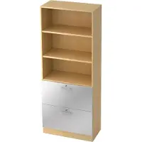 Hjh OFFICE PRO SIGNA G 7300 RE - Esdoorn/Zilver Hoogte van de map | 5 OH Kast met ophangsysteem ( afsluitbaar) Rail handvat (kunststof)