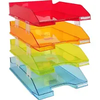 Exacompta brievenbakset Combo Linicolor, 4-delig A4+, tot 500 vel per lade, etikethouder, stapelbaar, 25 jaar