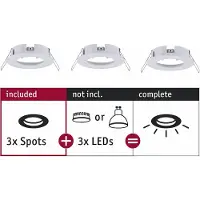 Paulmann 92480 EBL Choose Inbouwring Set van 3 stuks 10 W Wit (mat)