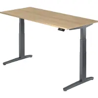Hjh OFFICE PRO XBHM 19 GG - 180 x 80 Eiken Tafelhoogte I Elektrisch in hoogte verstelbaar