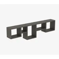 Hannah Home Wandplank Amanos | spaanplaat grijs 120x32x17 cm wandplanken en -haken | NADUVI