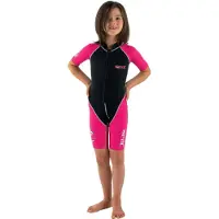Seac Schwimmanzüg - Dolphin Shorty Girl 1,5 mm - Schwarz/Pink - - 11 Jahre (146) - Bademode