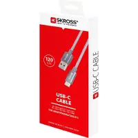 Skross SKCA0012A-C120CN USB-kabel USB 3.2 Gen1 USB-A stekker 1.20 m Space grijs Rond, Flexibel, Stoffen mantel