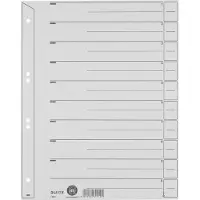 Leitz 1 tot 10 Tabbladen A4+ Grijs 10 tabs Karton 6 Gaten 1650 100 Stuks