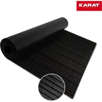 Floordirekt Rubberen Loper - Rubbermat Zwart - Dikte 3 mm - Breed Geribbeld Profiel - Slijtvast, Antislip & Veelzijdig Inzetbaar voor Binnen en Buiten - 120 x 100 cm
