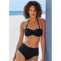 LASCANA Bikinitop 'Scallop' zwart