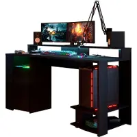 GuenstigEinrichten Kinderbureau Gaming Gaming bureau, tienerbureau, bureau, incl. led-verlichting