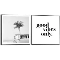 Reinders! Artprint met lijst Het goede leven vintage VW Bully - strand - surfen (set, 2-delig)
