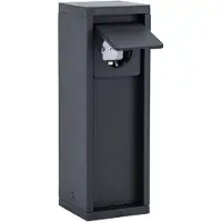 Lutec Stekkerdooskolom MAINS, zwart, hoogte 24 cm, IP54, max. 3500 W MAINS, zwart, Aluminium