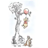 Komar Wanddecoratie Winnie The Pooh Hang on Wanddecoratie voor de kinderkamer - zonder lijst (1 stuk)