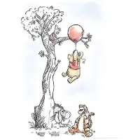 Komar Wanddecoratie Winnie The Pooh Hang on Wanddecoratie voor de kinderkamer - zonder lijst (1 stuk)