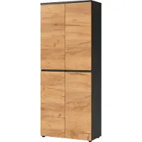 Germania kast met 2 deuren 4266-549 GW-Lissabon 80 x 40 x 197 cm melamine donkergrijs, lichtbruin, Navarra-eiken
