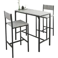 SoBuy Bartafel Set 3-Delig Grijs OGT03-HG