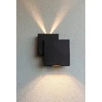 Lutec Rialto Wandlamp Buiten Zwart LED 3000K 850lm IP44