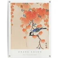 Reinders! Poster Ohara Koson Great tit Outdoor voor tuin of balkon