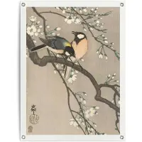 Reinders! Poster Ohara Koson Koolmezen op bloesemtak