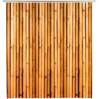 Wenko Douchegordijn Bamboesa, gordijn van milieuvriendelijke, recyclebare kunststoffolie (PEVA), voor douche en badkuip, waterdicht, 180 x 200 cm, incl. 12 witte douchegordijnringen, bruin