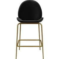 CosmoLiving by Cosmopolitan Barkruk Astor Zacht verdikte zitting en rugleuning, messingkleurig frame, zithoogte 63 cm (1 stuk)