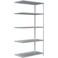 Schulte Legborden zonder bouten in modulair systeem, aanbouwstelling, 1000 x 500 x 2000 mm, gegalvaniseerd