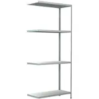 Schulte Legbordstelling in modulair systeem, Aanbouwstelling, 800 x 350 x 1800 mm, wit