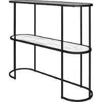 Dorel Home Sidetable Moon met tafelblad van geribbeld glas, fsc- hout, hoogte 82 cm (1 stuk)