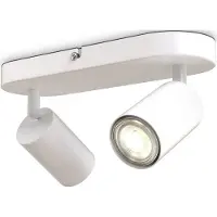 B.K.Licht - Opbouwspots - plafondspots met 2 lichtpunten - spots draaibar - kantelbaar - GU10 fitting - l.: 27cm
