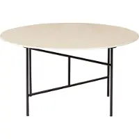 Woood Vida Bijzettafel - Marmeren Look - Naturel - 40x75x75