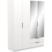 CALICOSY Kast met 4 deuren, 2 laden en 2 spiegels ghost l157,3 cm