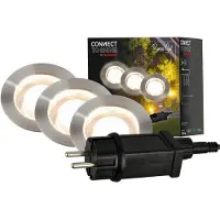 Briloner LED inbouwspot 3916032 IP67 12 V startset van 3 stuks Ø 4,5 cm pot, alu / grijs / zink, Roestvrij staal, Modern, LED inbouwspot
