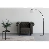 Dorel Home Chesterfield-fauteuil Felix met rugleuning 3-voudig verstelbaar, benen massief hout, zithoogte 46 cm