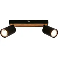 Briloner Tib - Plafondspot - 2172024 - Draaibaar - Aan/Uit via wandschakelaar - 15,5 x 5,5 x 25,5 cm - Zwart hout