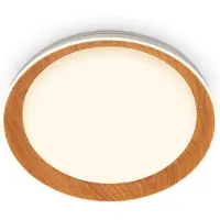 Briloner LED-plafondlamp Ijus, hout licht, Woon-/ Eetkamer, Kunststof, Modern, LED plafondlamp