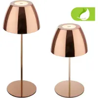 Briloner Serina - Tafellamp oplaadbaar - dimbaar - touch - snoerloos - Ø13,5 x 36 cm - koper kleur