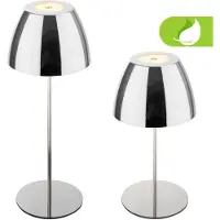 Briloner Serina - Snoerloze LED bureaulamp IP44 - 7522118 - Dimbaar - Touch - Snoerloos - Spatwaterdicht - Verwisselbare batterij en lichtbron - Ø13,5 x 36 cm - Chroom