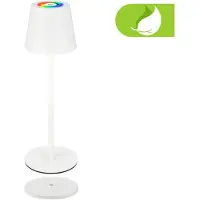 Briloner Cilano - Oplaadbare RGBW Tafellamp - snoerloze lamp - dimbaar - voor buiten en binnen - met oplaadstation - 36 x Ø10.5 cm - wit